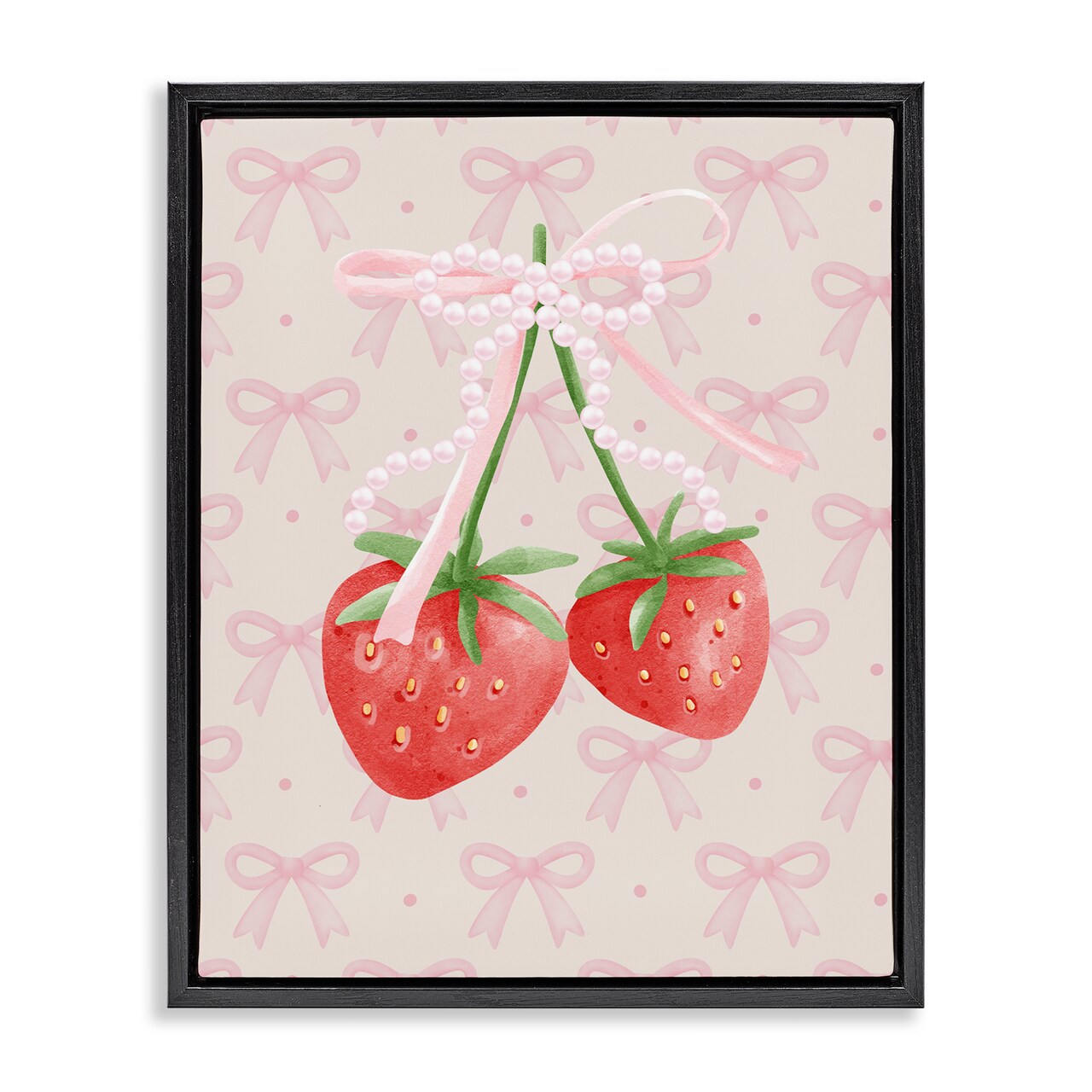Stupell Industries Bows & Berries Strawberry Floating Frame, design by Jesse Keith